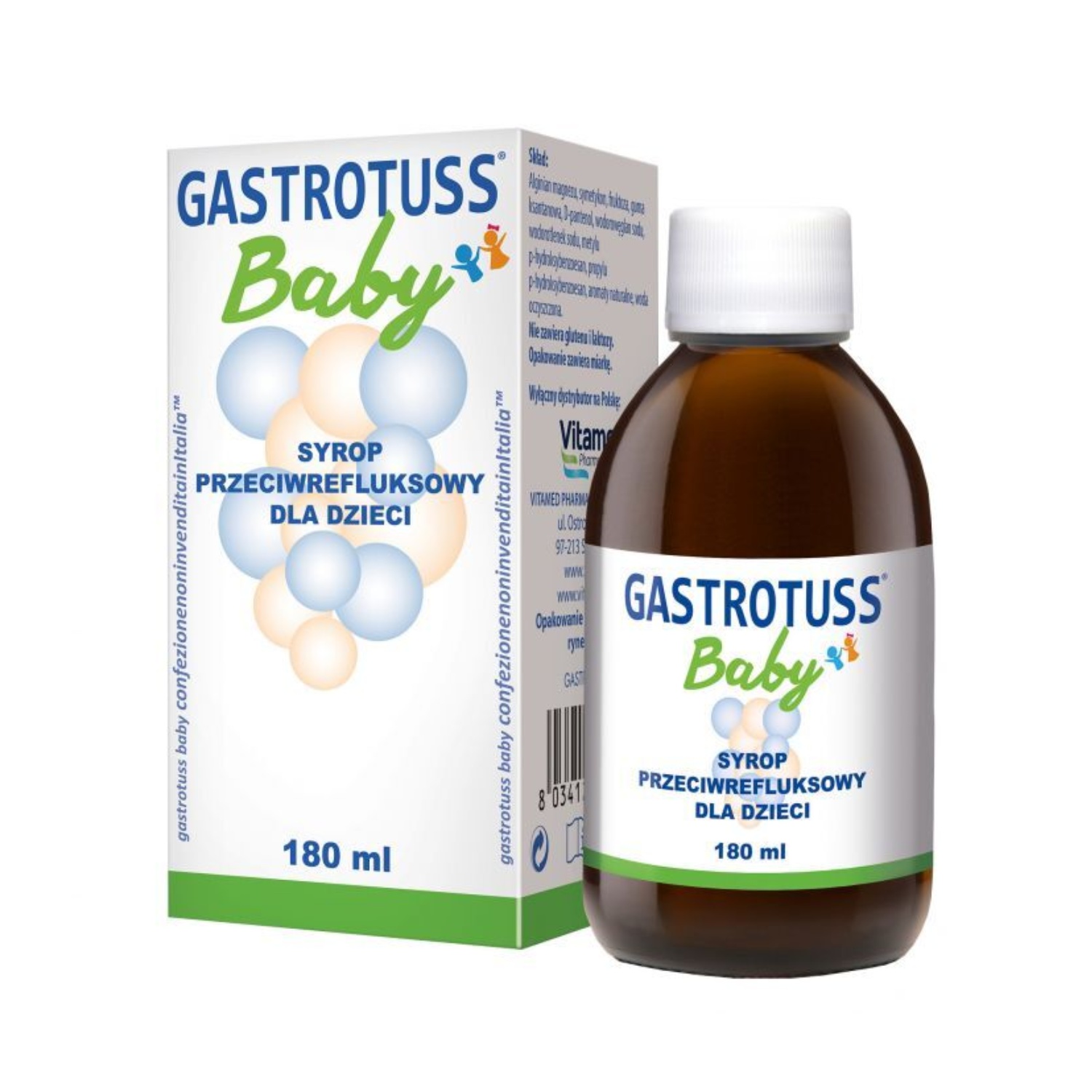 Gastrotuss baby - syrop przeciwrefluksowy dla dzieci, 180 ml