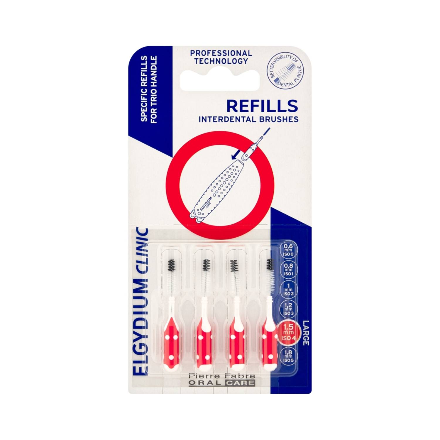 Elgydium clinic refill - wkłady do szczoteczek międzyzębowych (iso 4), 4 sztuki