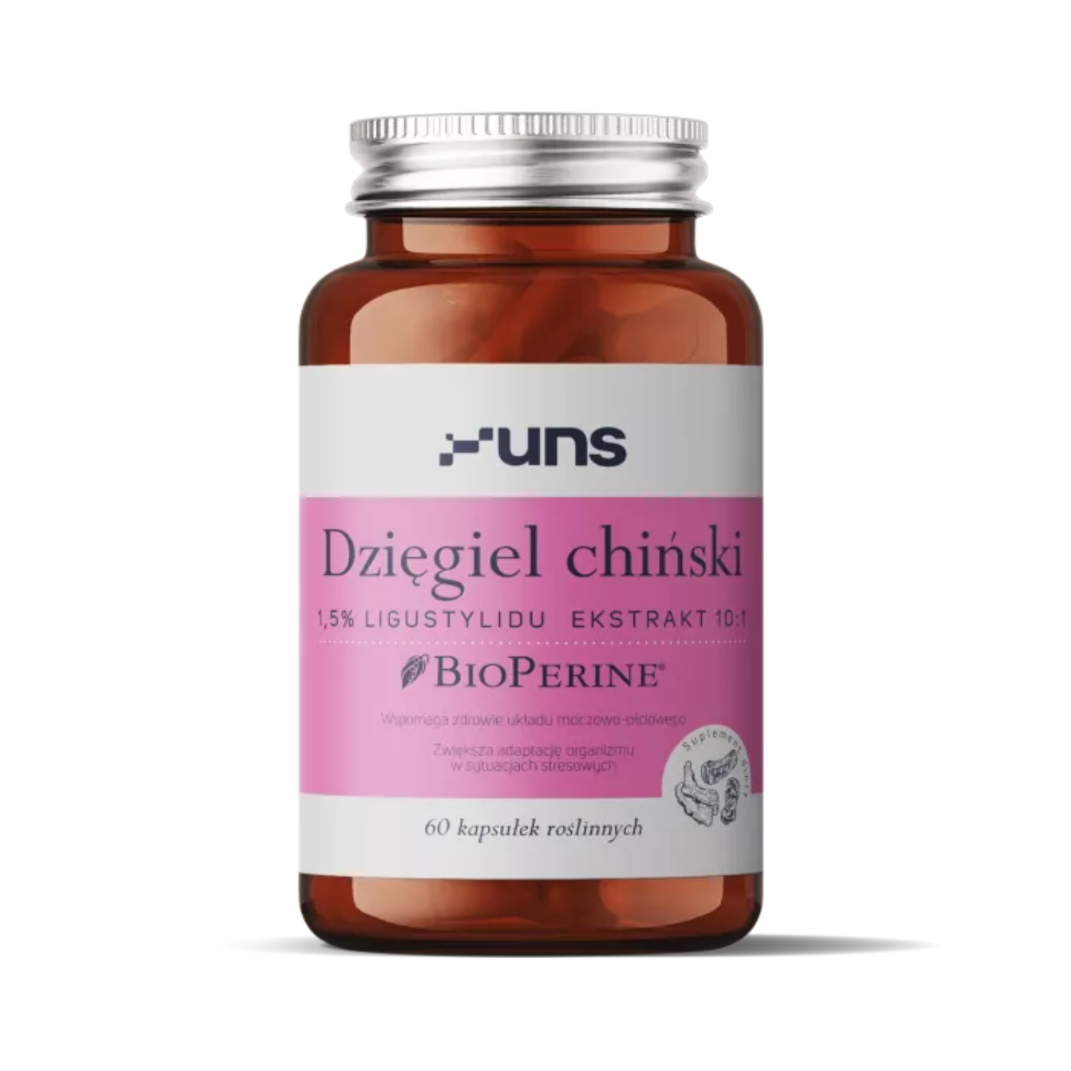 Uns dzięgiel chiński + bioperine, 60 kapsułek