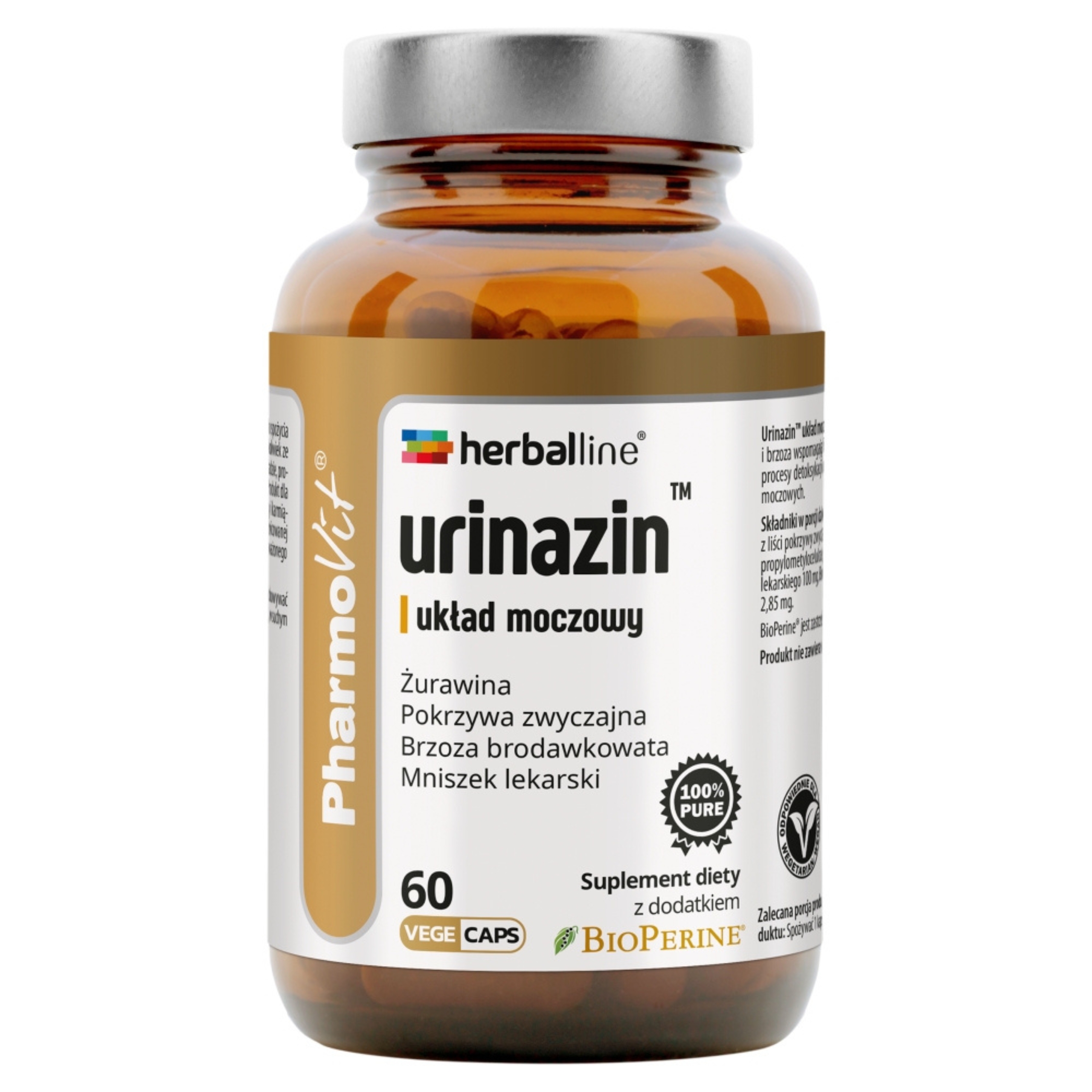 Pharmovit herballine urinazin układ moczowy, 60 kapsułek roślinnych