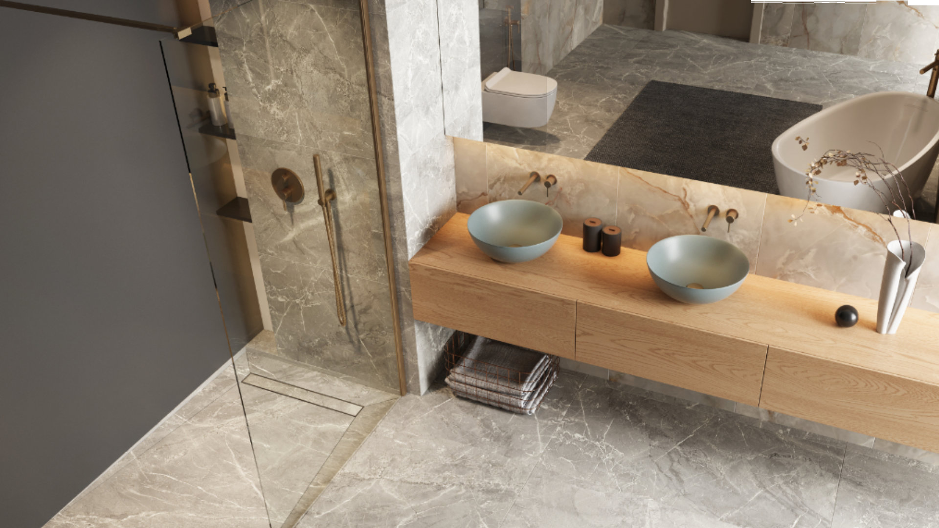 Excellent Stilio odpływ liniowy 60 cm miedź szczotkowana INEX.1515.600.P.CB