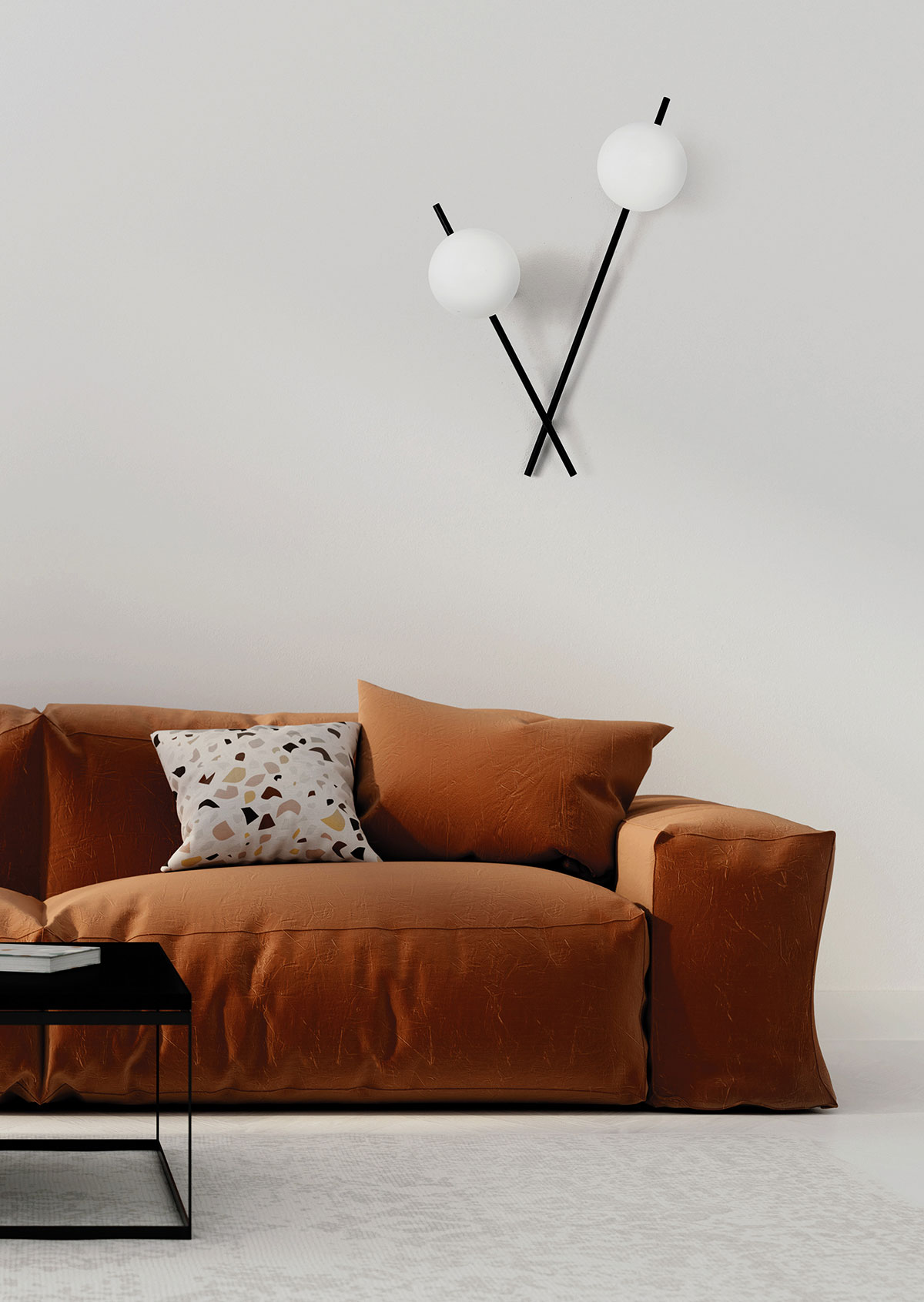 Miloox Mikado kinkiet 2x28W biały/czarny 1744.175