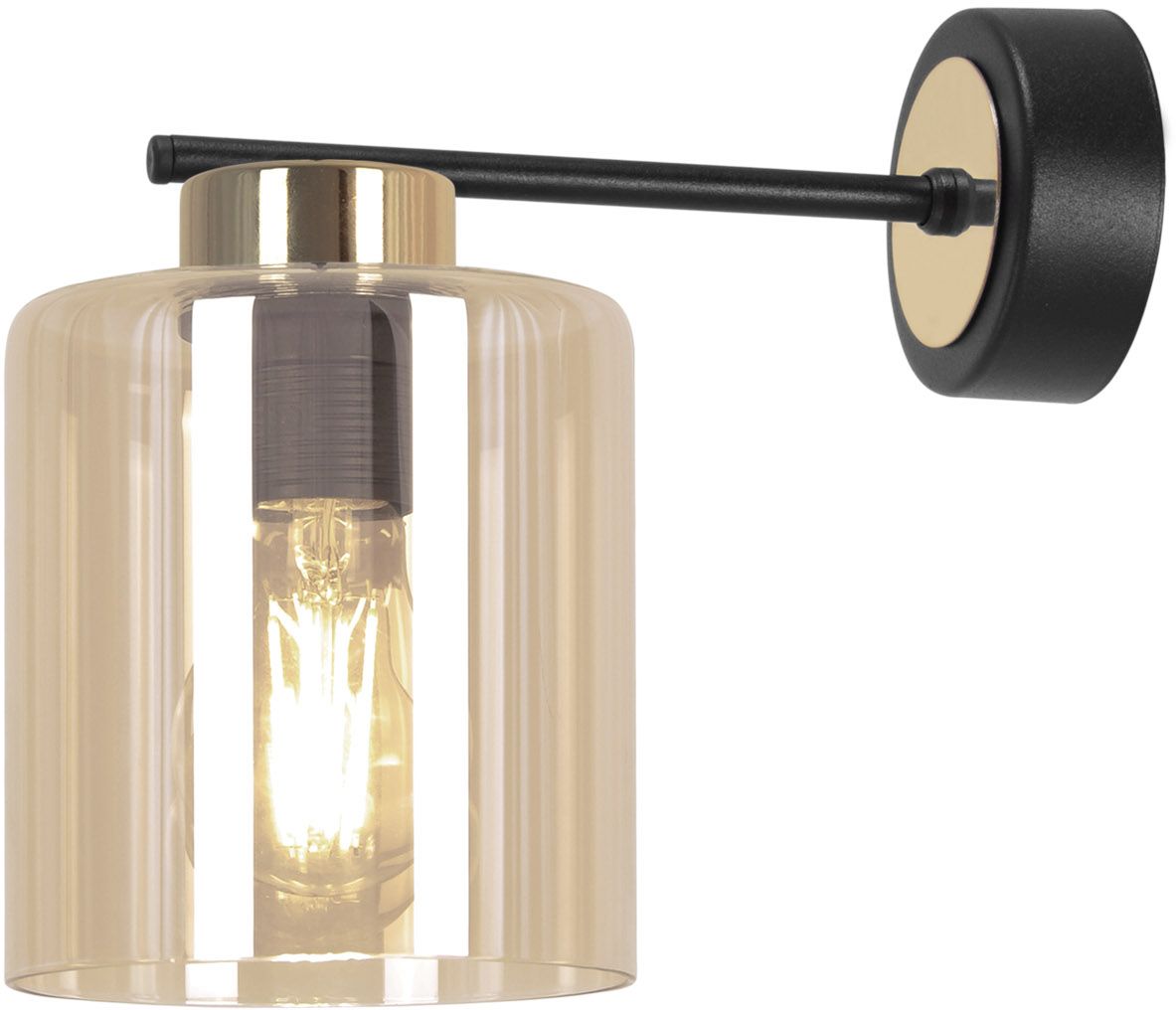 Kaja Aurelia kinkiet 1x15 W czarny-złoty-bursztynowy K-5523