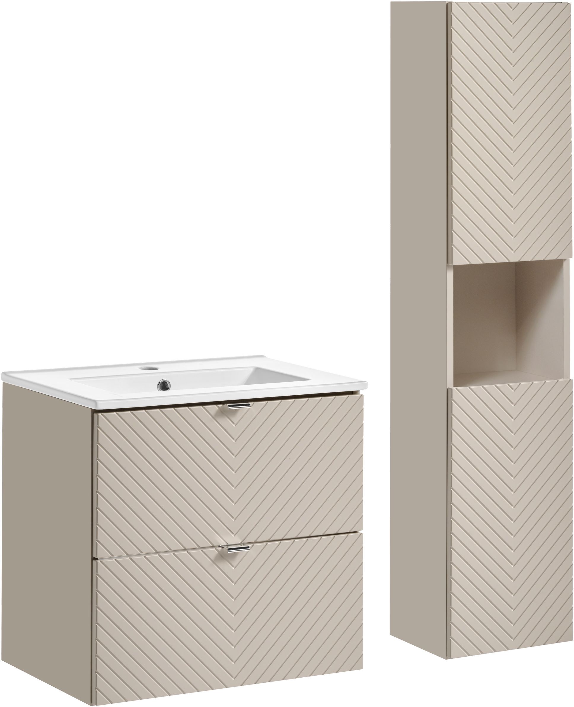 Zestaw Comad Viva Cashmere szafka 60x39x57 cm podumywalkowa wisząca kaszmir z umywalką i szafką boczną SET-VIC 60CM S DANCE HC