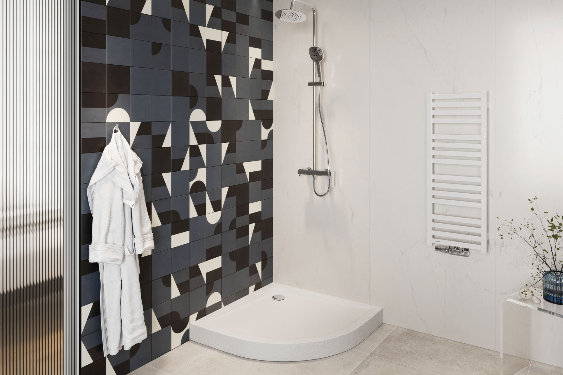 Excellent Sense X brodzik półokrągły 100x100 cm biały mat struktura BREX.1404100100WHC