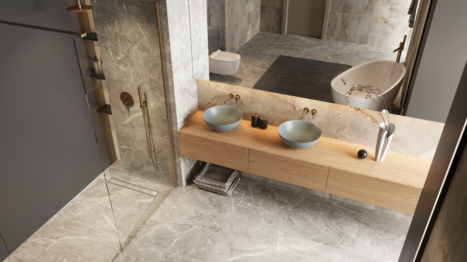 Excellent Vidoq ścianka prysznicowa walk-in 100 cm miedź szczotkowana/szkło przezroczyste KAEX.1506.1000.LP.CB - Wysyłka w 24h