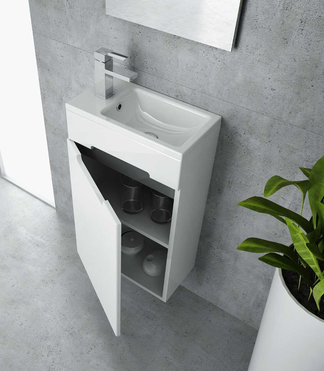 CeraStyle Mini umywalka 42 cm meblowa biała 071100-U