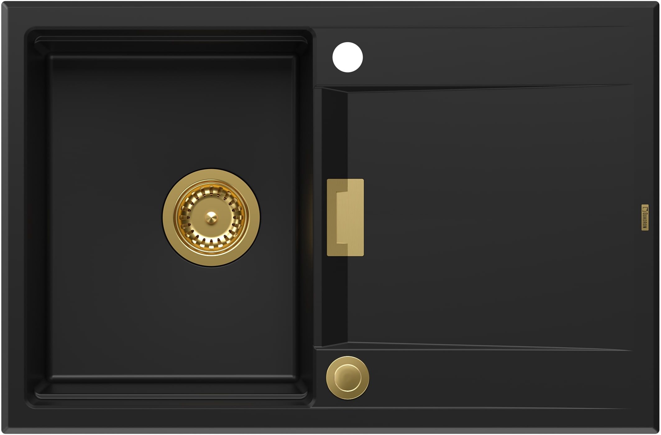 Quadron Owen 111 zlewozmywak 76x50 cm GraniteQ pure carbon/złoty HQO7650U7_PVDG1 - Wysyłka w 24h