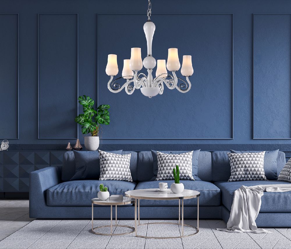 Italux Lybra lampa wisząca 6x40 W biała MD10904-6A