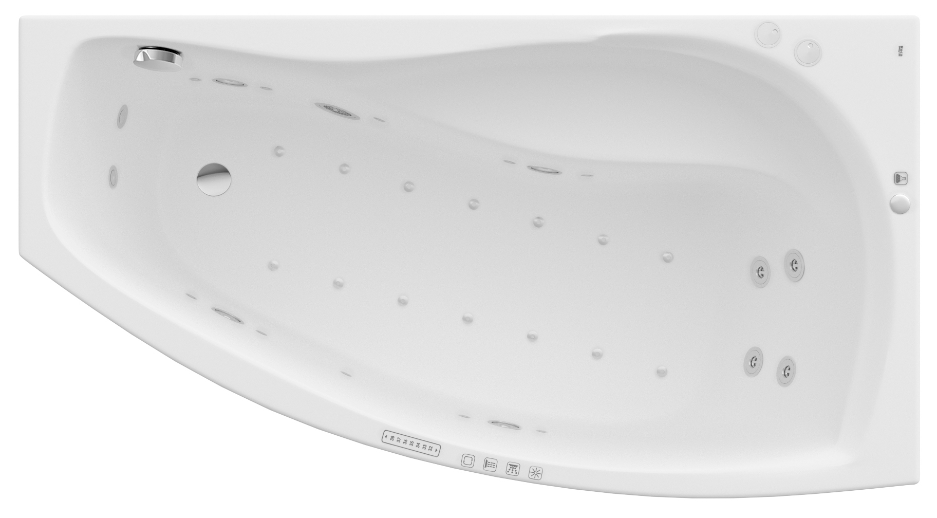 Roca Nicole wanna z hydromasażem 140x75 cm asymetryczna biała A24T119000