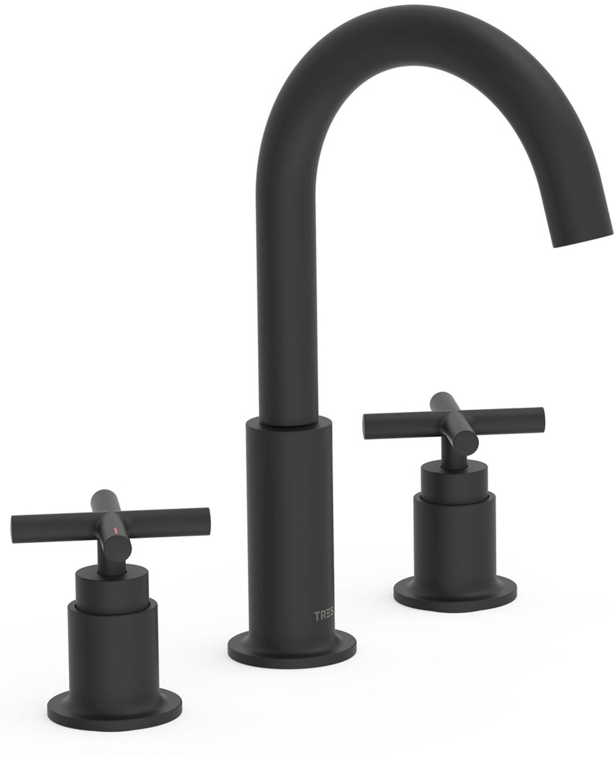 Tres Mont Blanc bateria umywalkowa stojąca 3-otworowa czarny mat 28310501NM