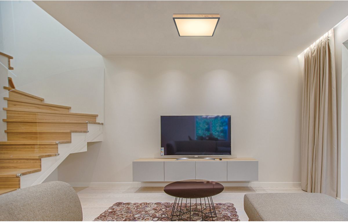 Globo Lighting Doro plafon 1x24W LED biały/grafit/drewno 416080WD2