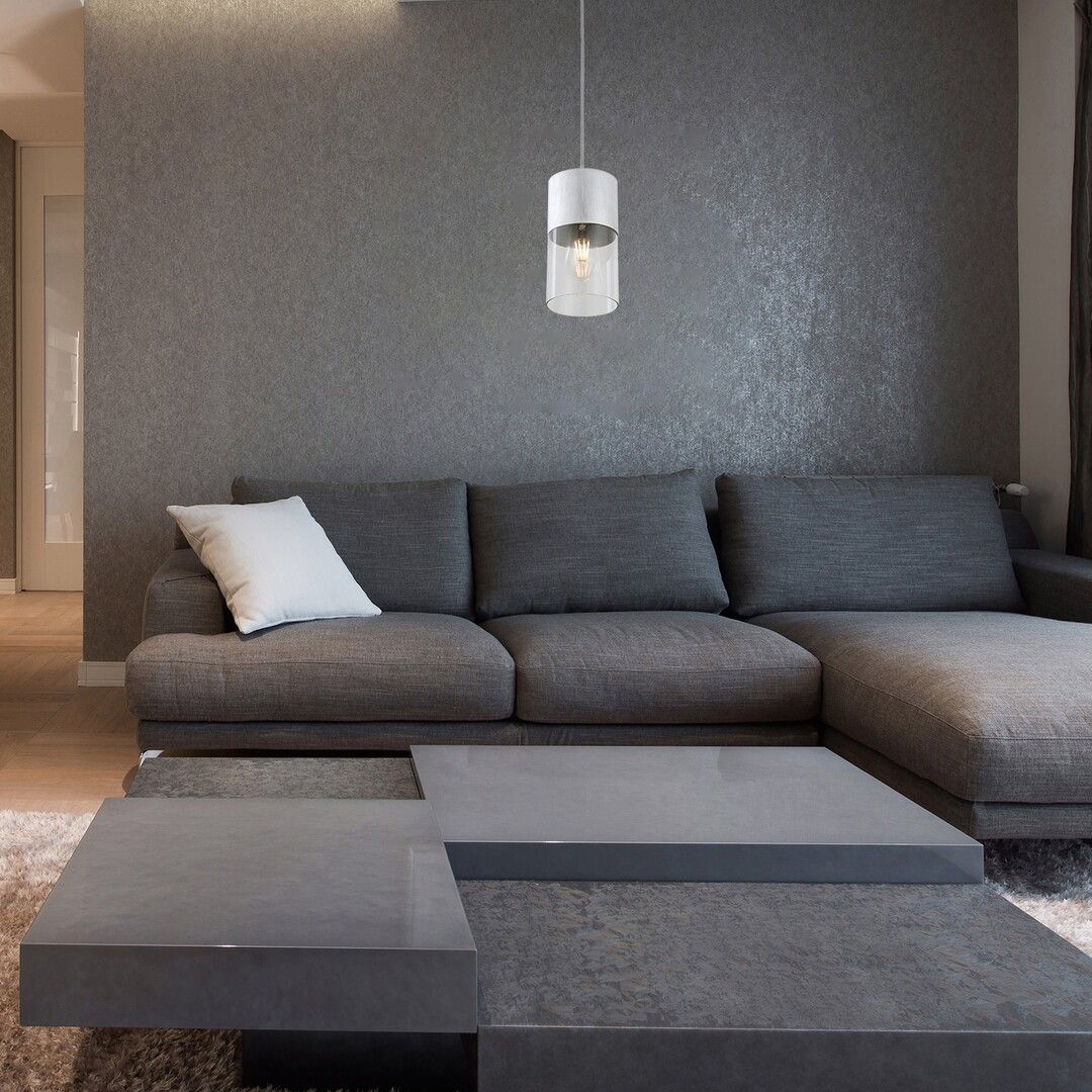 Rabalux Zelkova lampa wisząca 1x40W aluminium szczotkowane/przezroczysty 3154 - Wysyłka w 24h