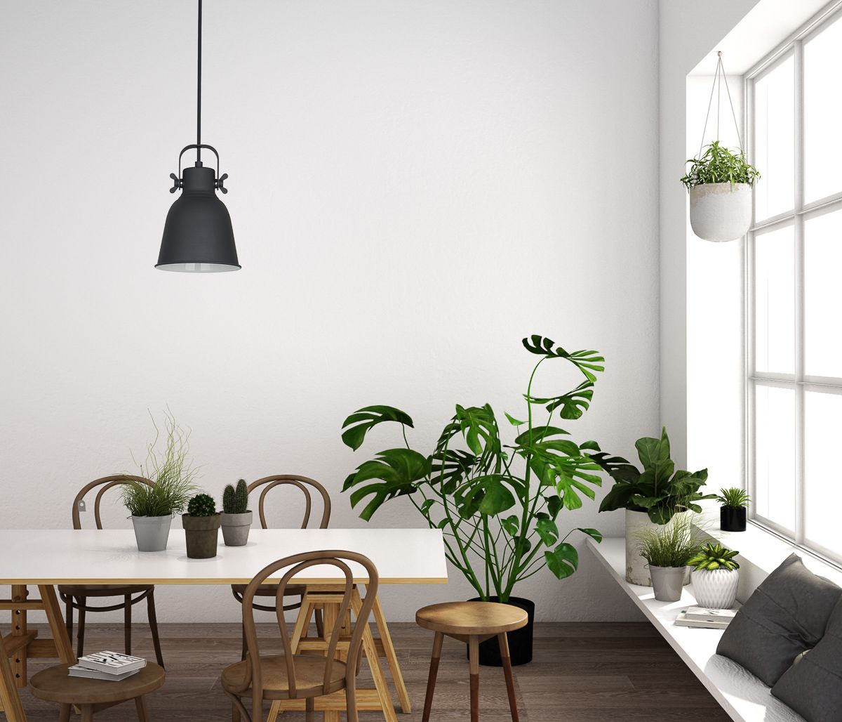 Italux Lavare lampa wisząca 1x40 W czarna MD-HN82608-1-BK+WH