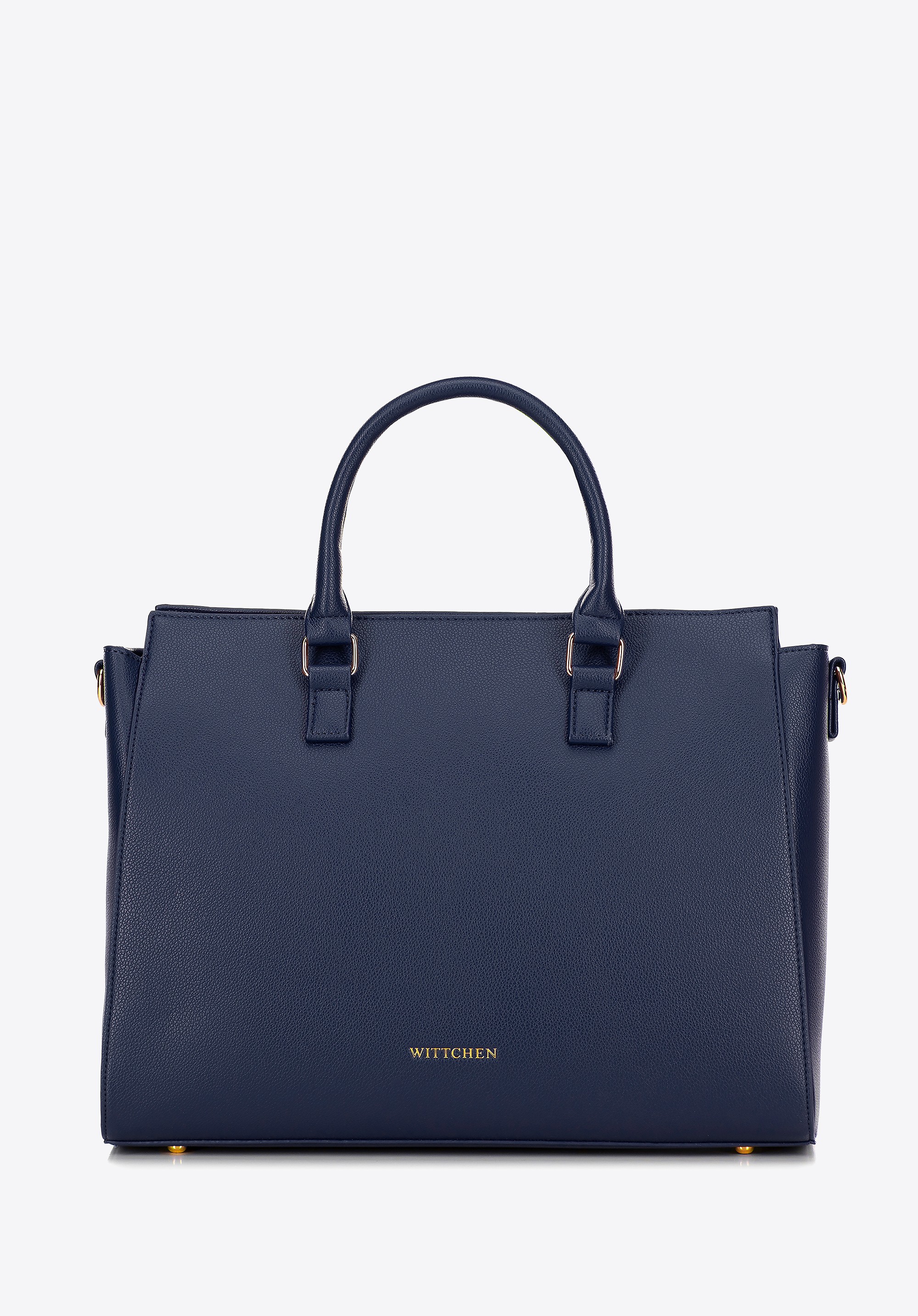 Damska torba na laptopa 17" z imitacji skóry granatowa