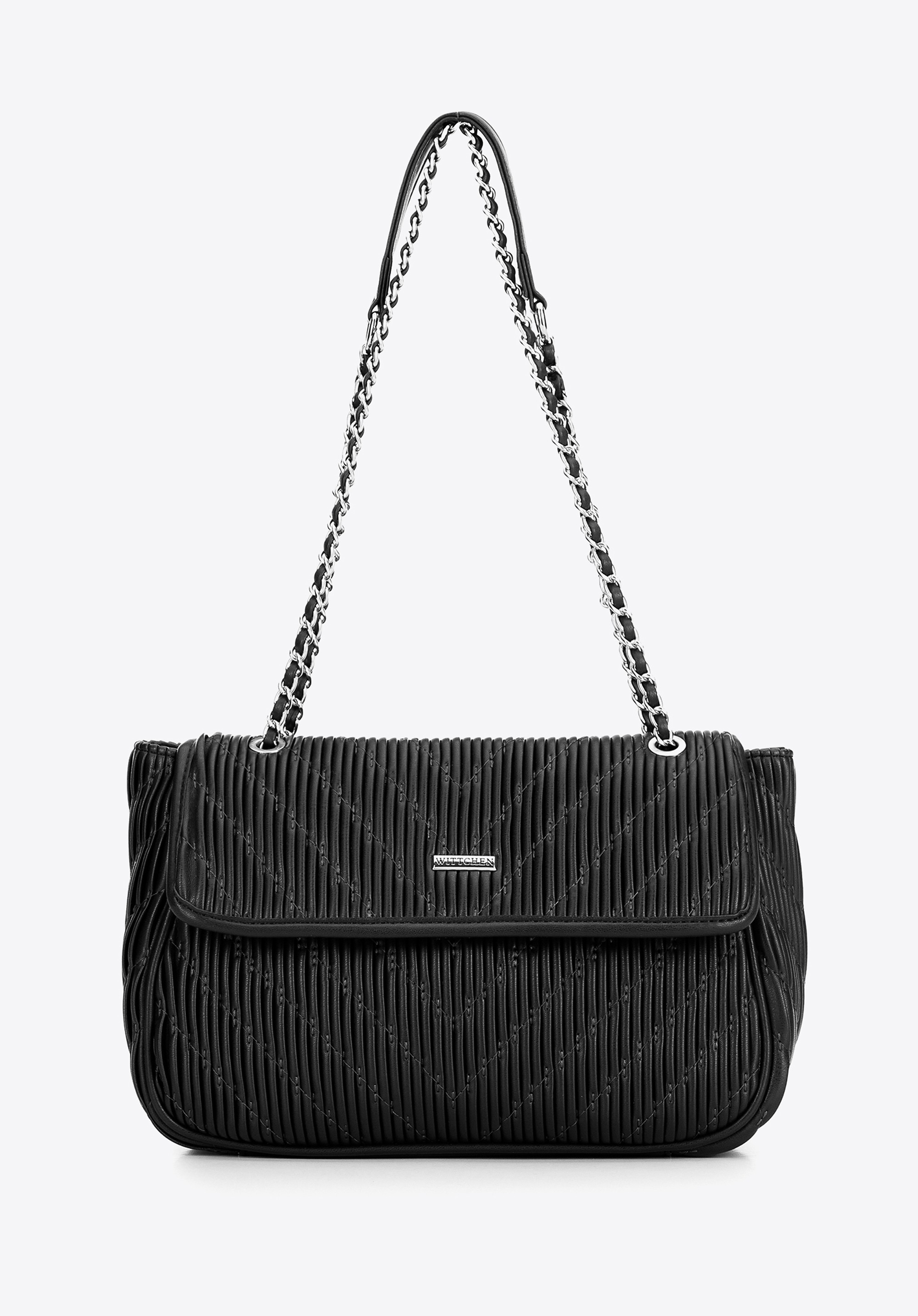 Crossbody z ekoskóry na łańcuszku czarna