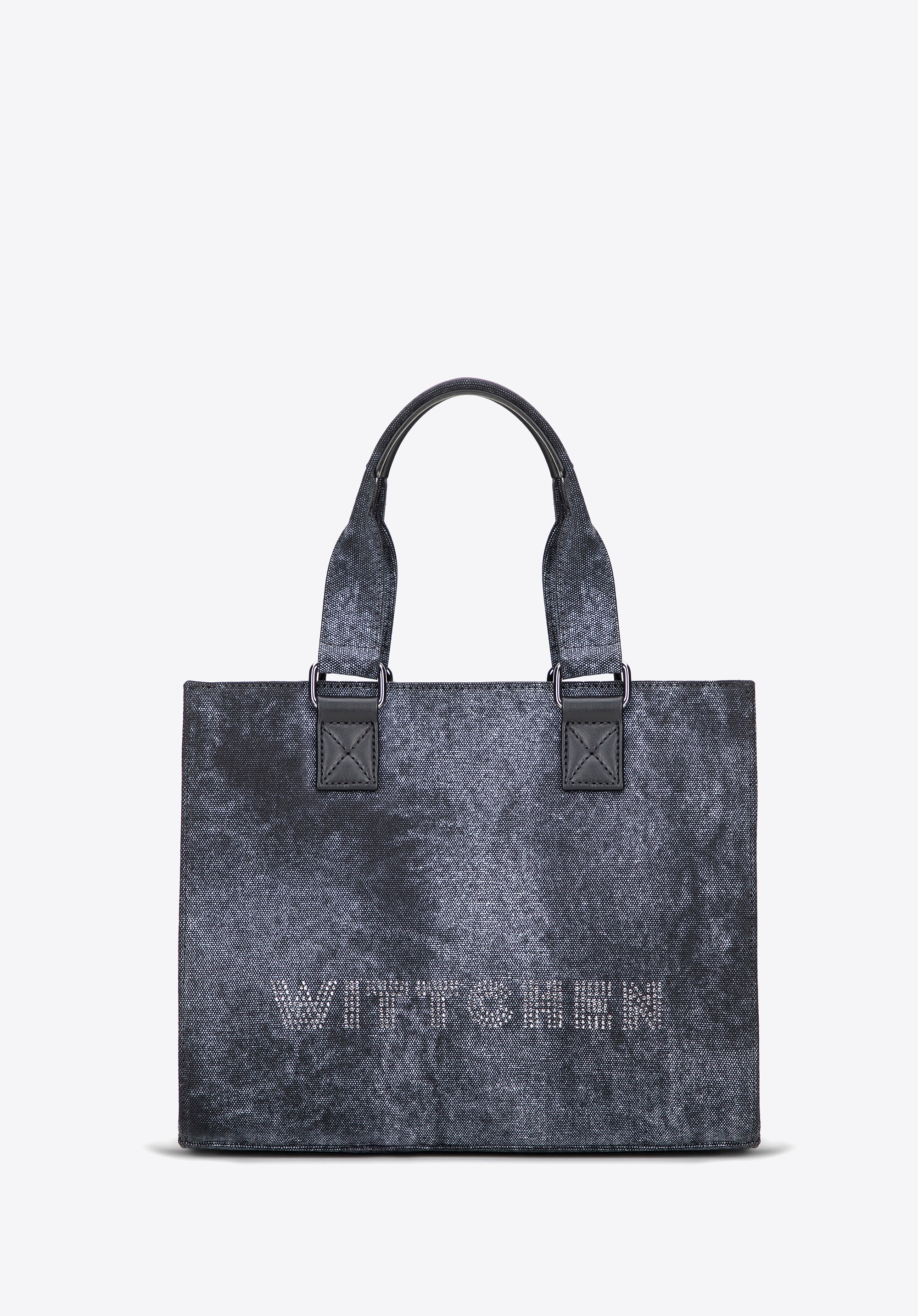 Damski kuferek z cyrkoniami ciemny szary