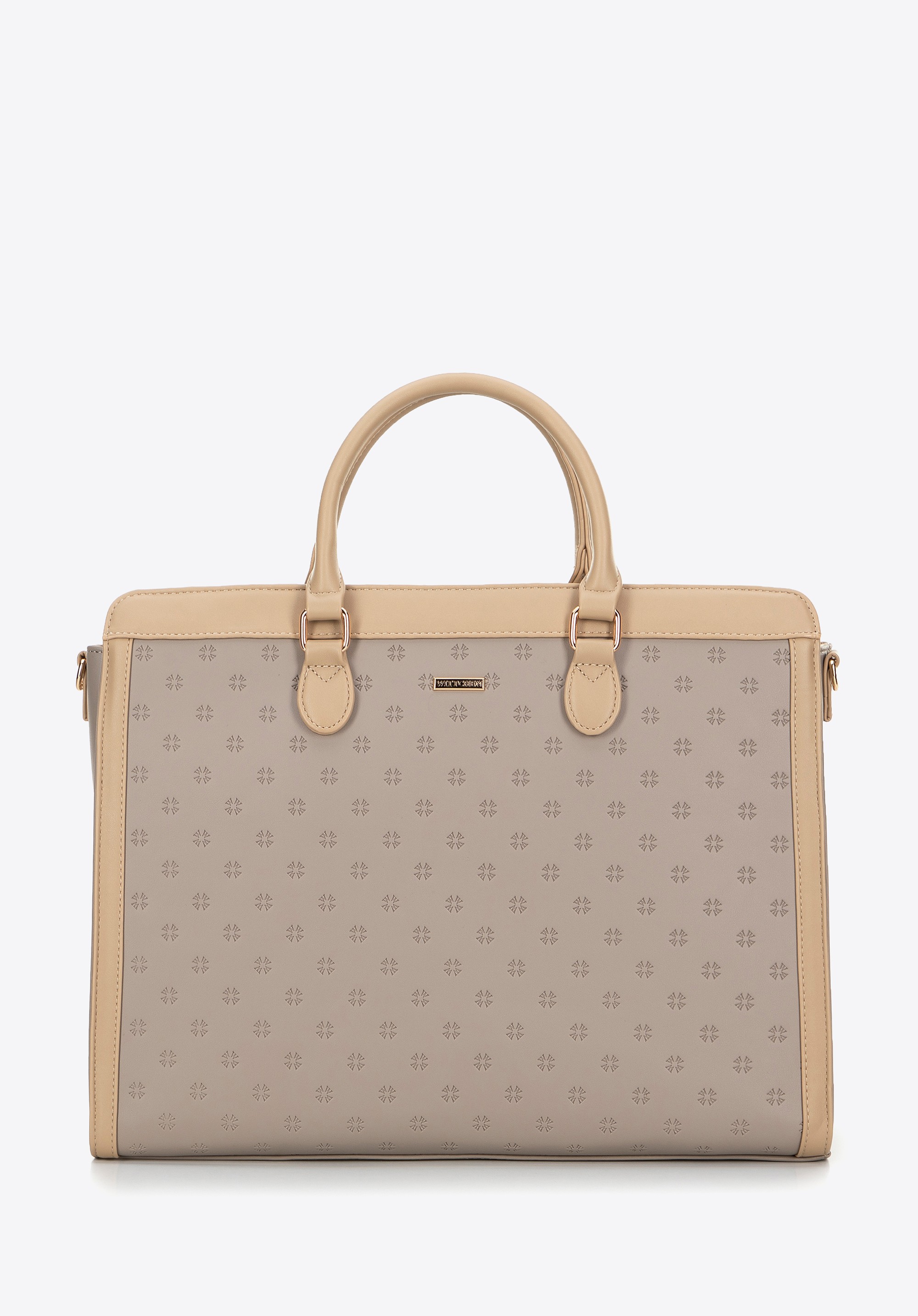 Damski kuferek z etui na laptopa 15,6'' beżowy