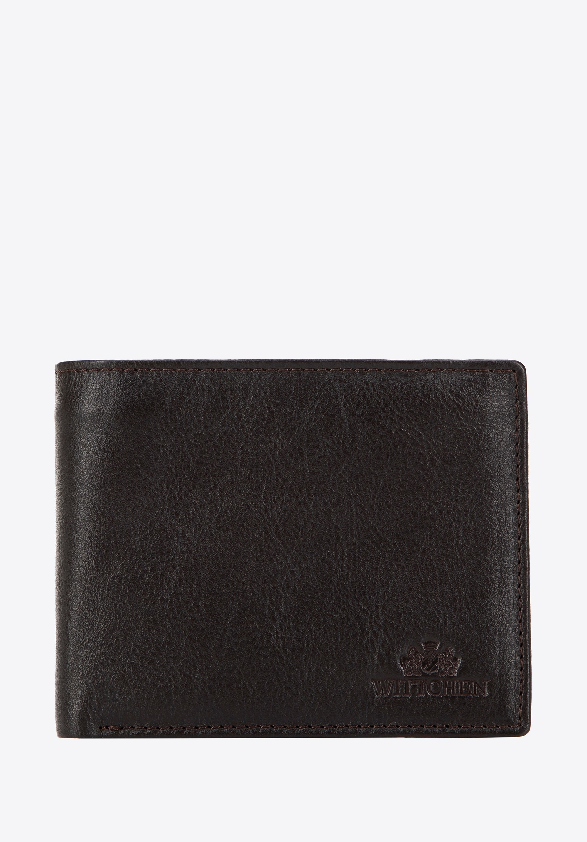 Męski średni portfel ze skóry brązowy