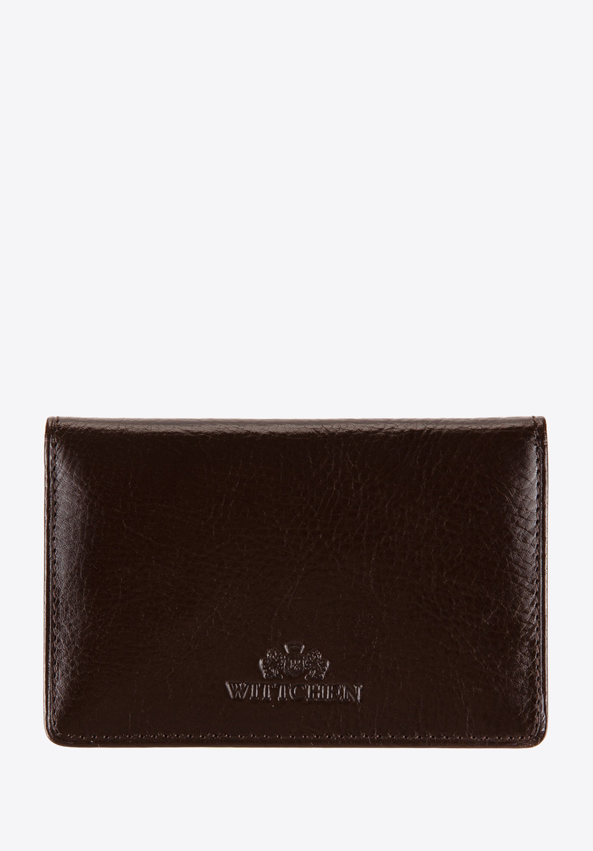 Etui na wizytówki skórzane poziome brązowe