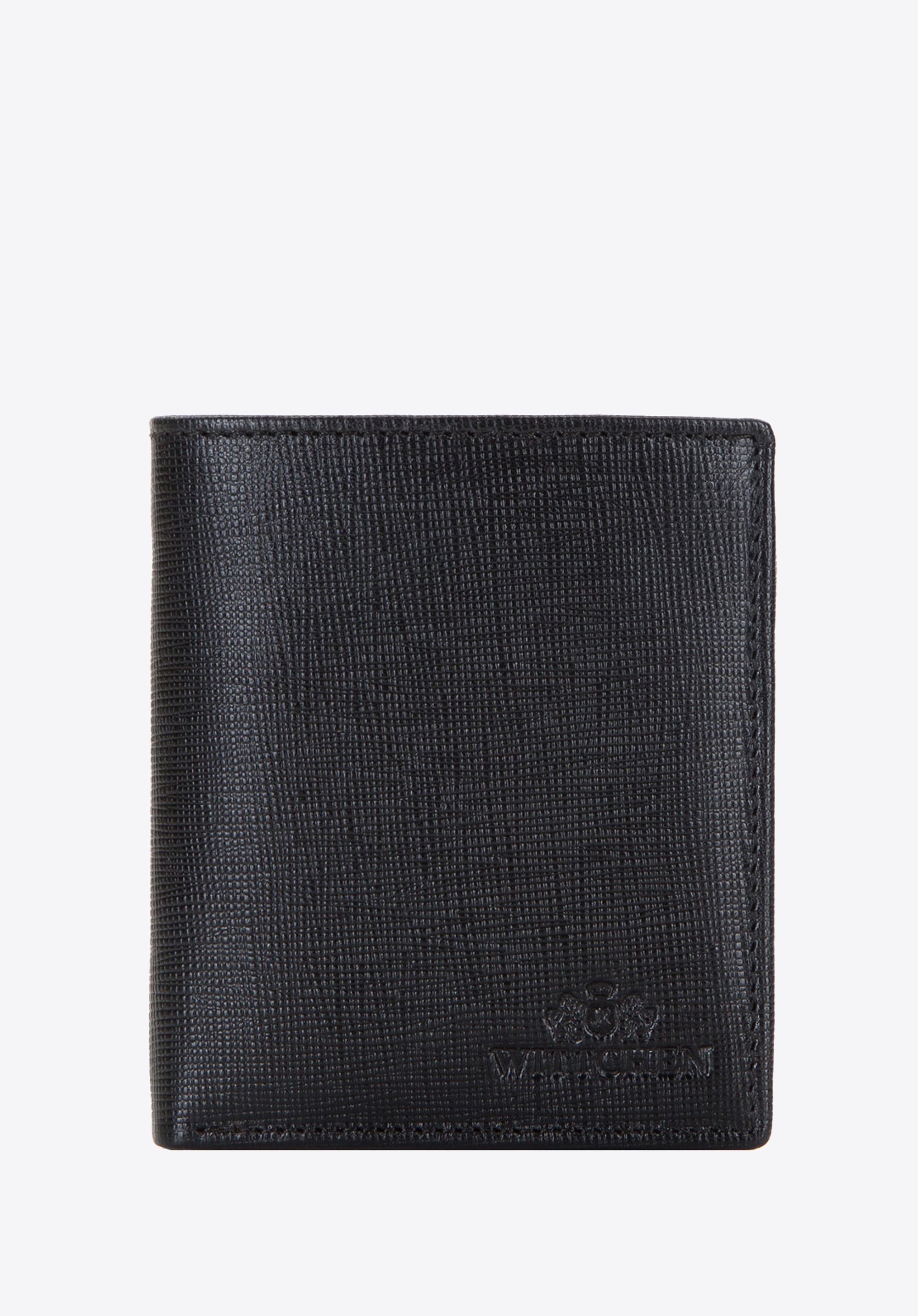 Mały portfel męski ze skóry licowej czarny