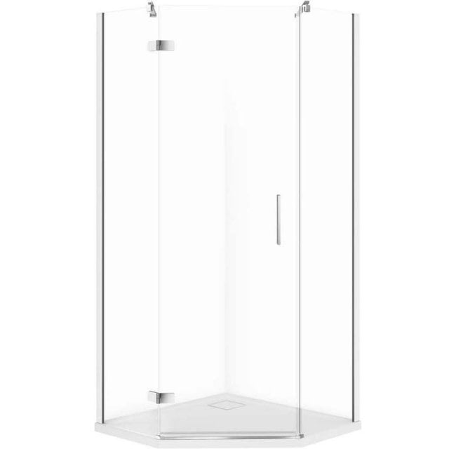 CERSANIT Kabina prysznicowa pięciokątna JOTA lewa chrom 80x80 z brodz
