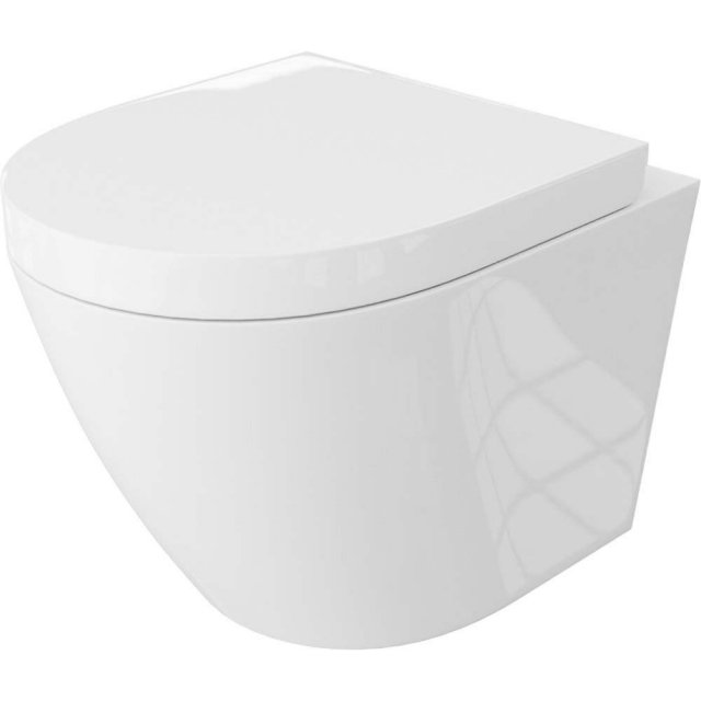 LAVITA Miska WC podwieszana SONI bezkołnierzowa z deską duroplastową