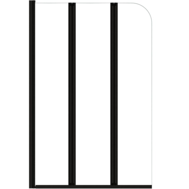 BESCO Parawan nawannowy PRIME BLACK NEW trzyskrzydłowy 120x140 szkło