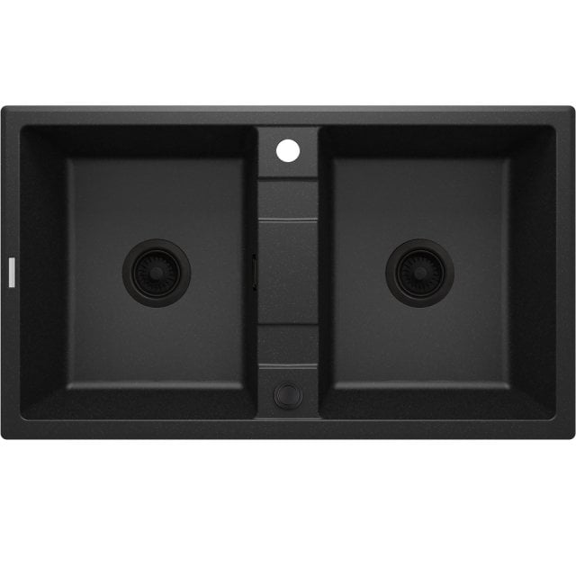 DEANTE Zlewozmywak granitowy ERIDAN grafit metalik 2-komorowy ZQE_G20