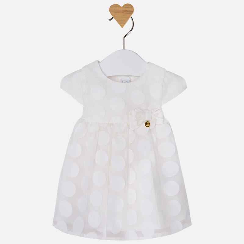 MAYORAL 1853 Sukienka w grochy do chrztu