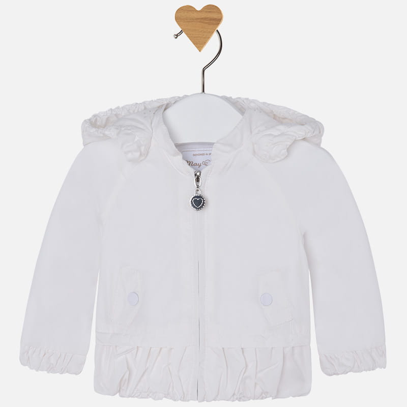 MAYORAL 1415 Biala lekka kurtka do chrztu dla dziewczynki