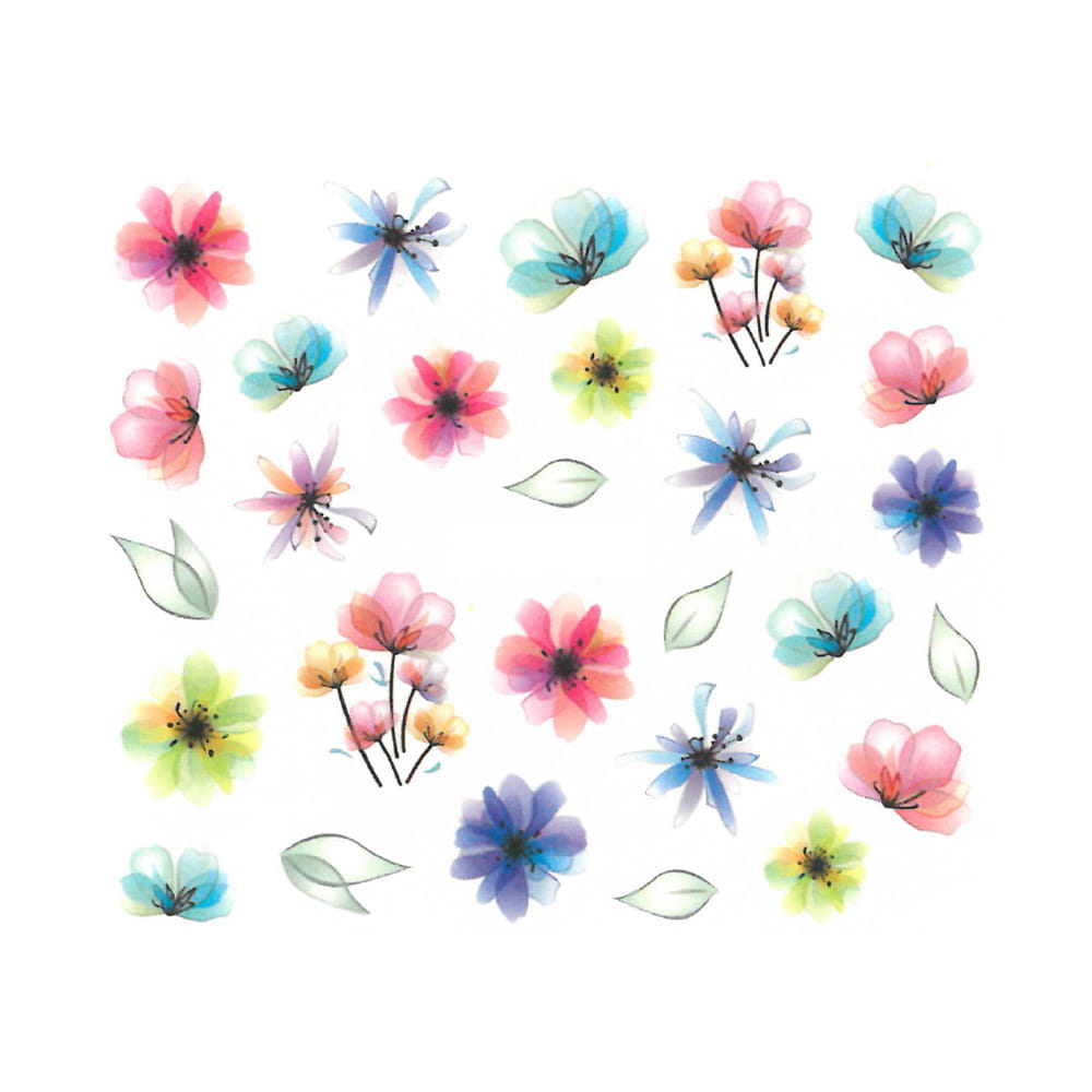 Naklejki wodne do paznokci kwiaty YZW-3108
