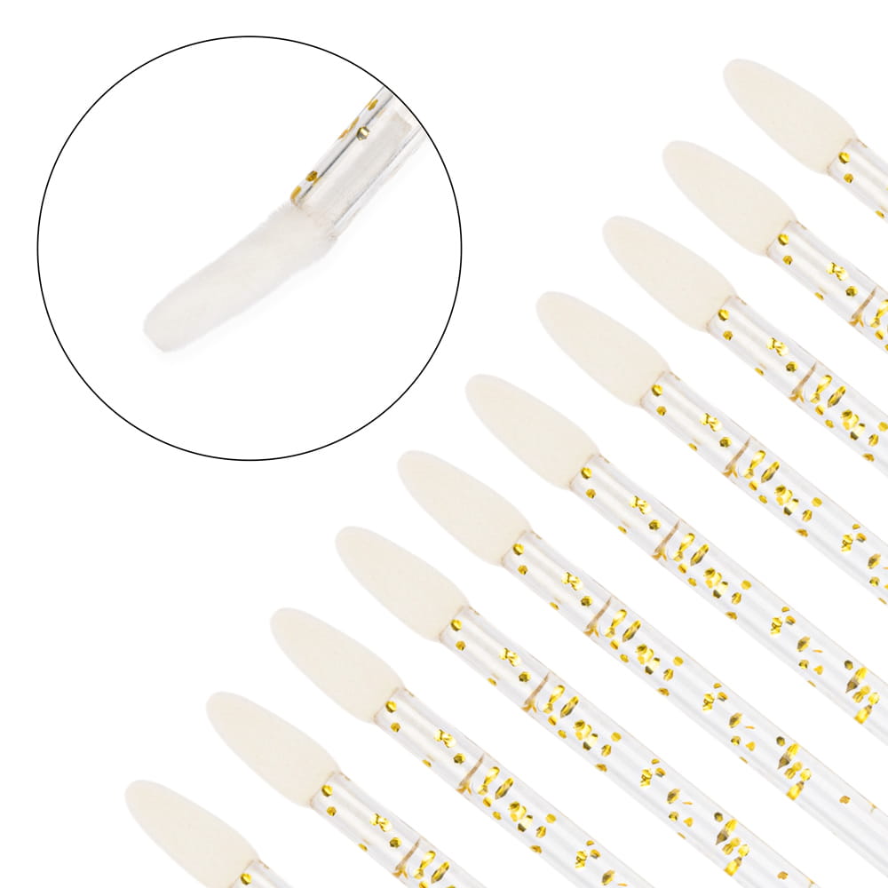 Aplikatory silikonowe do oczu ust brwi rzęs złote 48szt