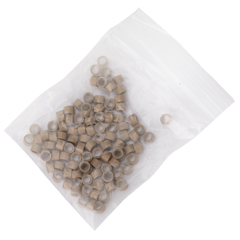 Mikroringi z silikonem do przedłużania włosów 4,5 mm kolor Nr 9 woreczek 100 szt