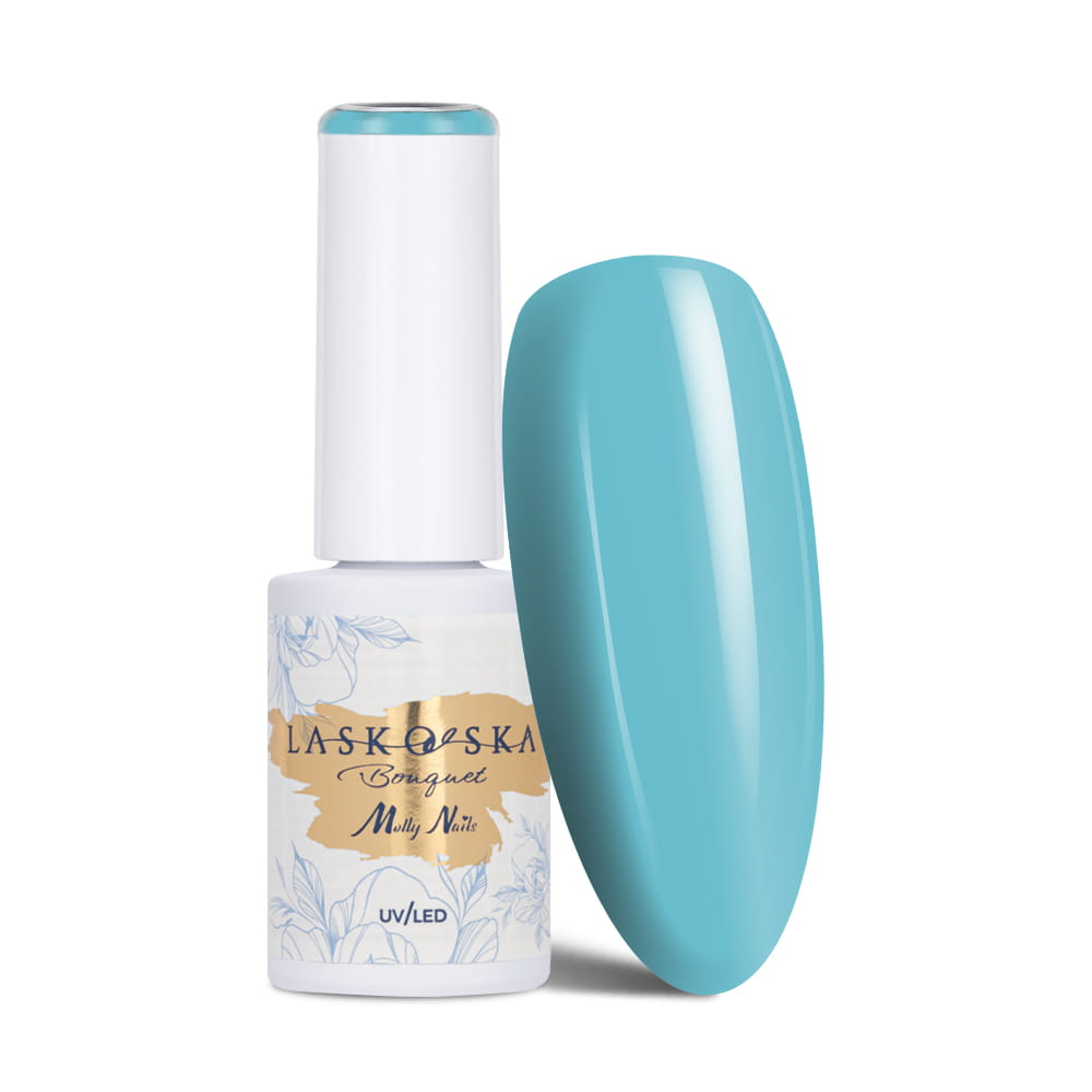 Lakier hybrydowy LED/UV Gel Polish Molly Nails @Bouquet by Laskovska Lilium Blue HEMA/Di-HEMA Free 7g