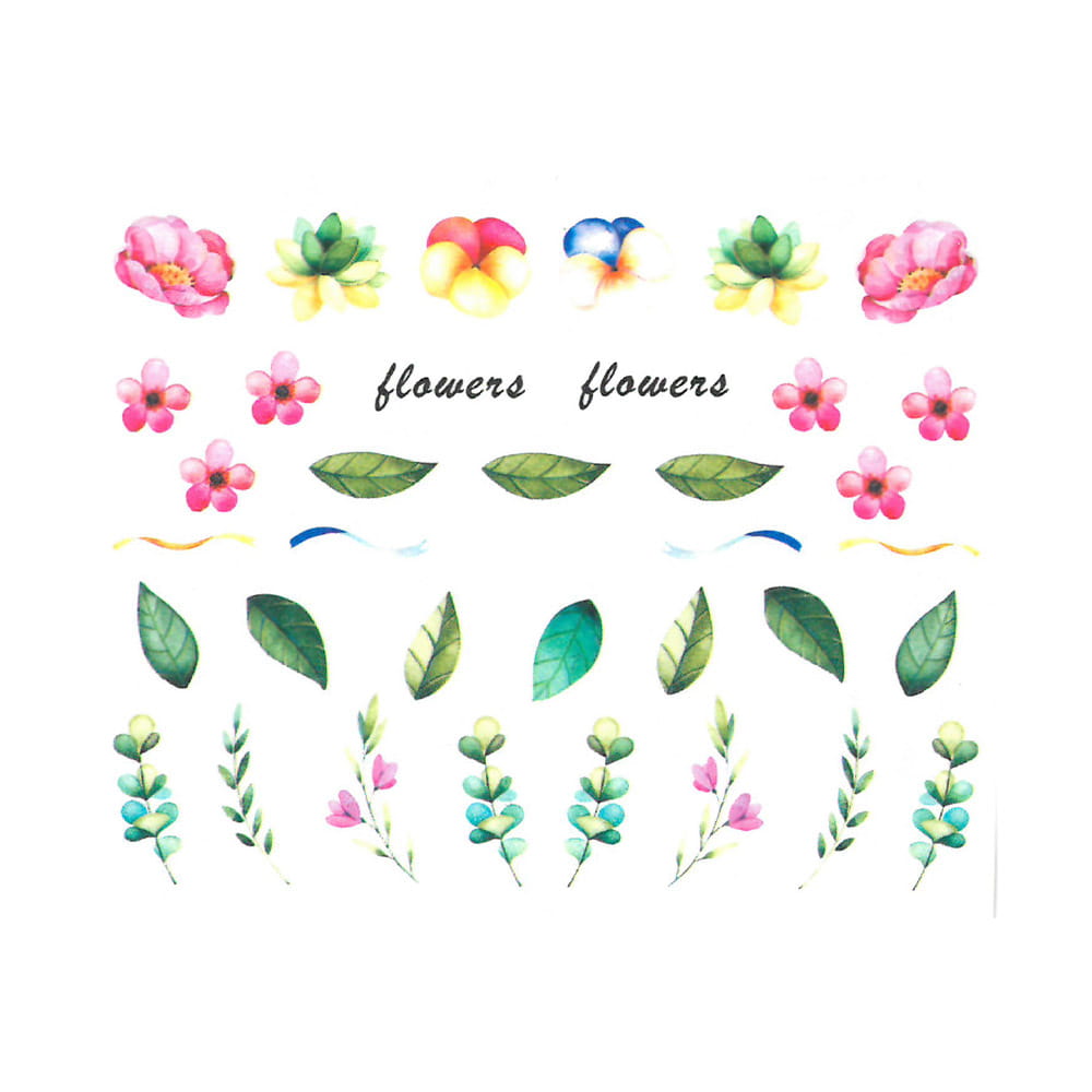 Naklejki wodne do paznokci kwiaty BN-942