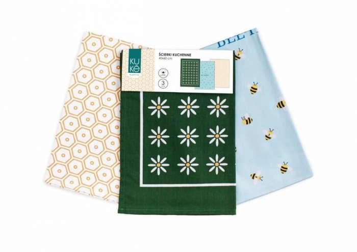 ŚCIERKA KPL. 3 SZT 40X60 KUKE 100% bawełna wz. 026 PSZCZÓŁKI