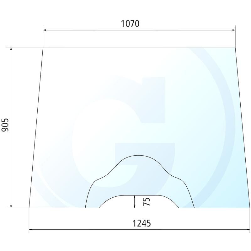 Szyba przednia stała Massey Ferguson 4200 4300 3804554M1