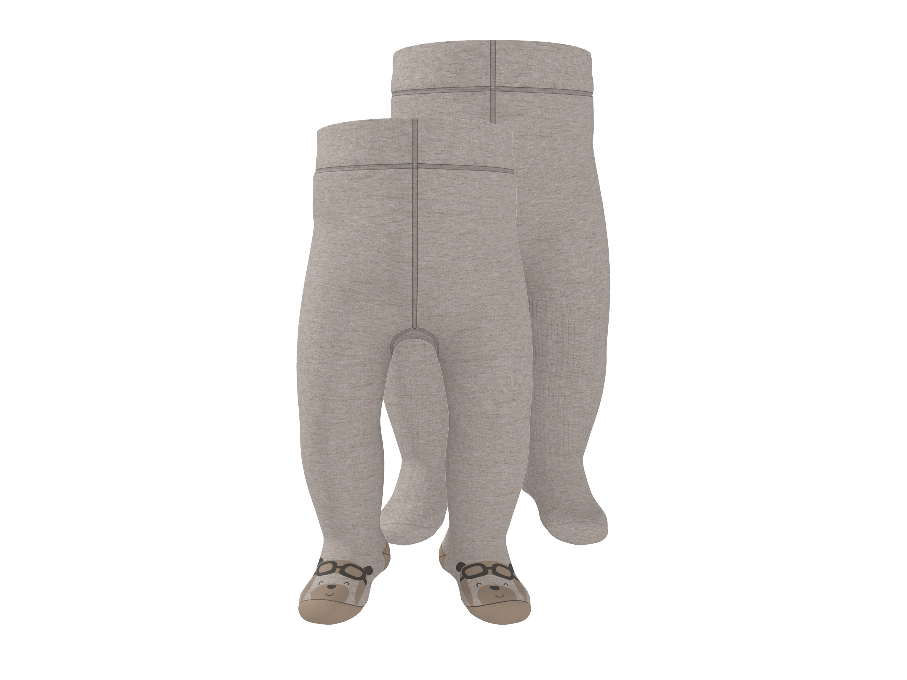 lupilu Rajstopy termiczne niemowlęce z biobawełną, 2 pary Beżowy, 74/80