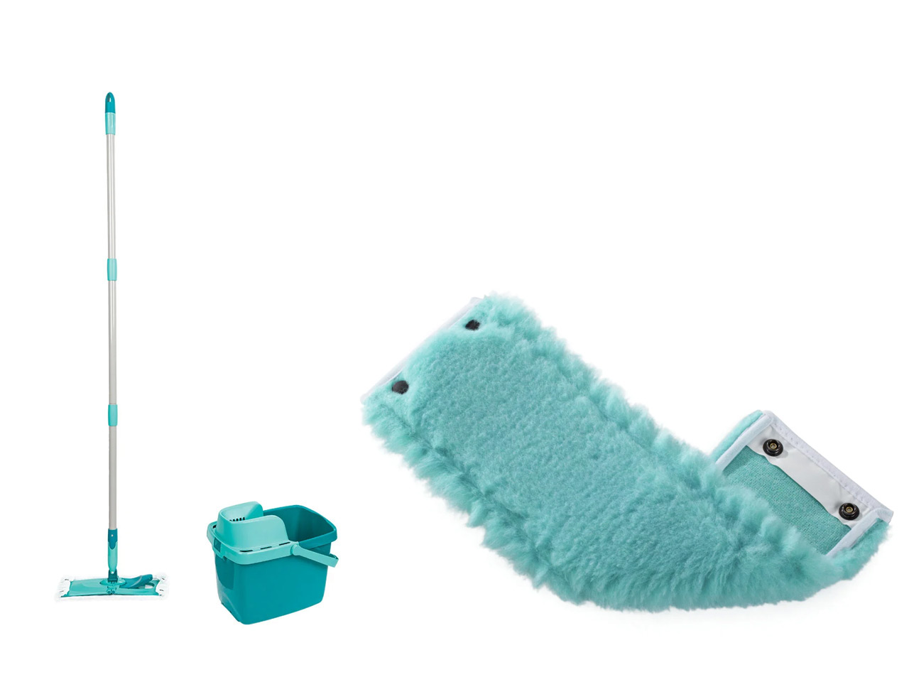 Leifheit Zestaw do mycia podłóg, mop płaski Combi Clean z wiadrem i 3 nakładkami