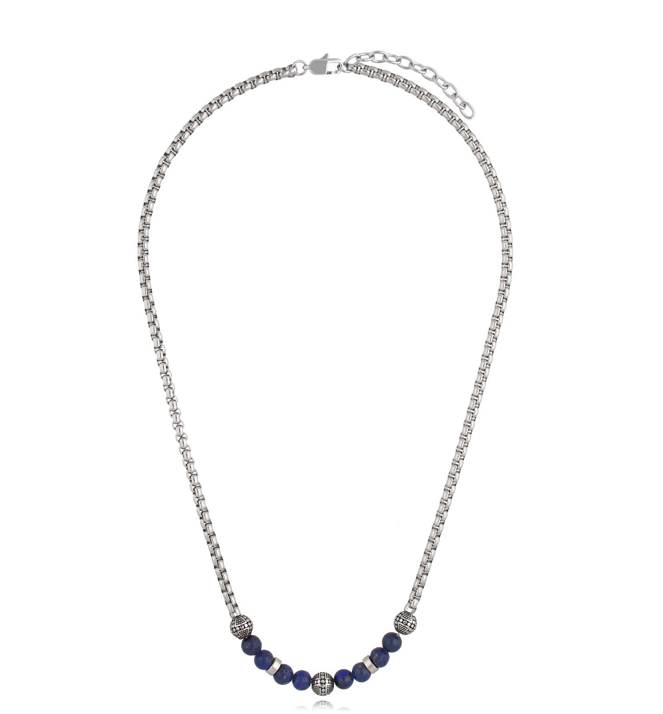 Naszyjnik z lapisami i łańcuchem Karsi NMITC0131