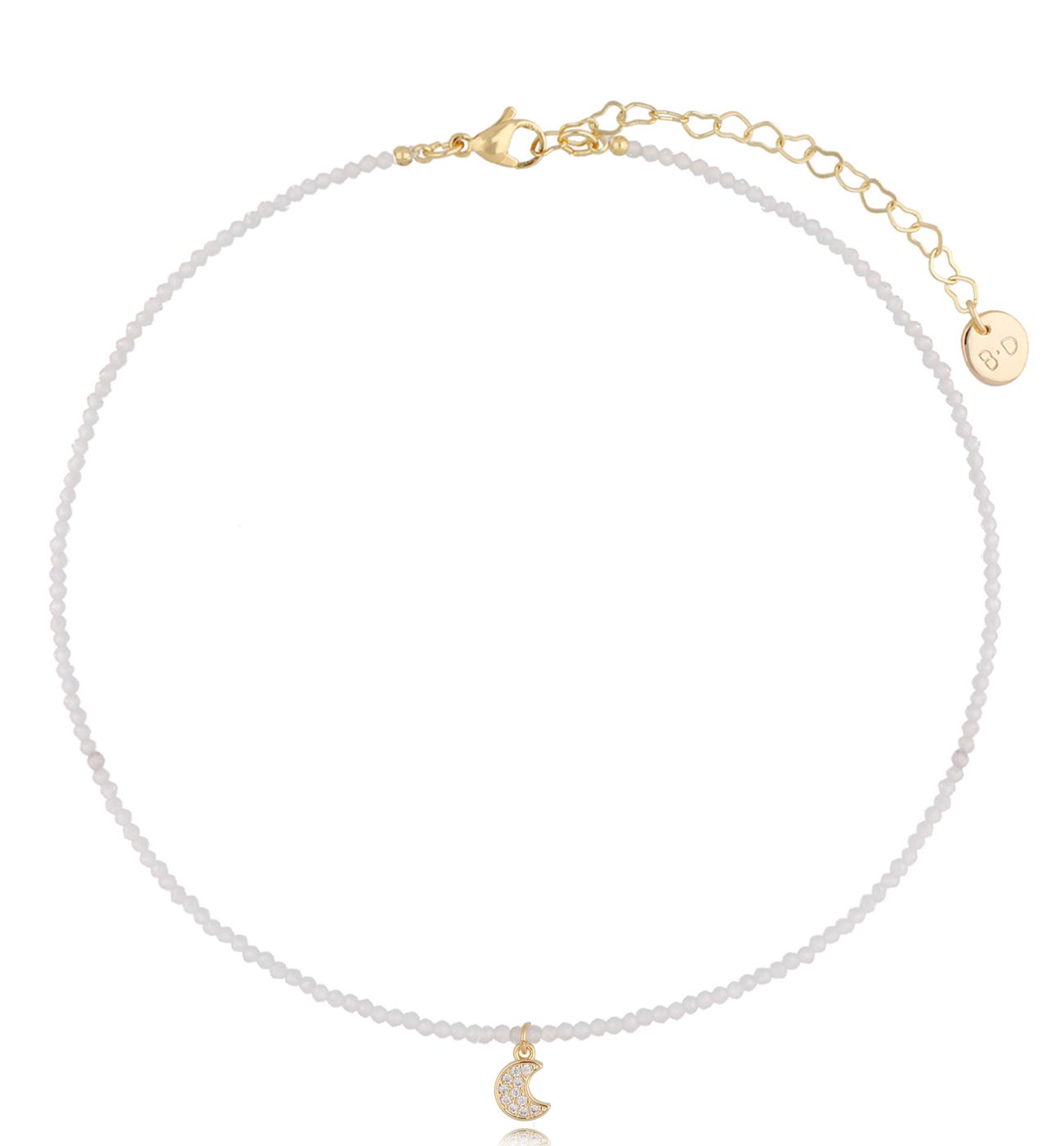 Naszyjnik z cyrkoniami i księżycem Elia NTW0344