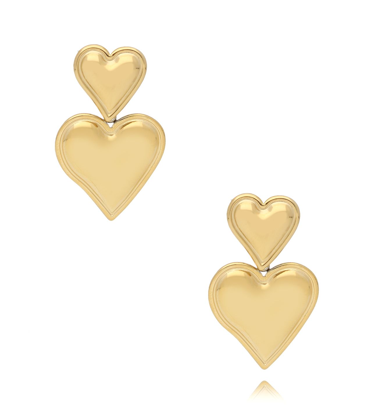 Kolczyki złote serca Orane KSY0075 - By Dziubeka