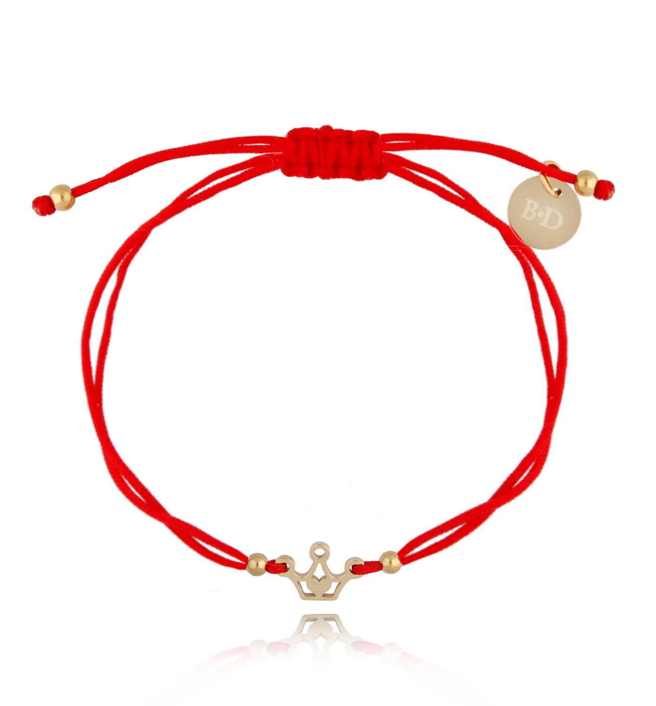 Bransoletka czerwono-złota z koroną My Quinn BGL0574 - By Dziubeka