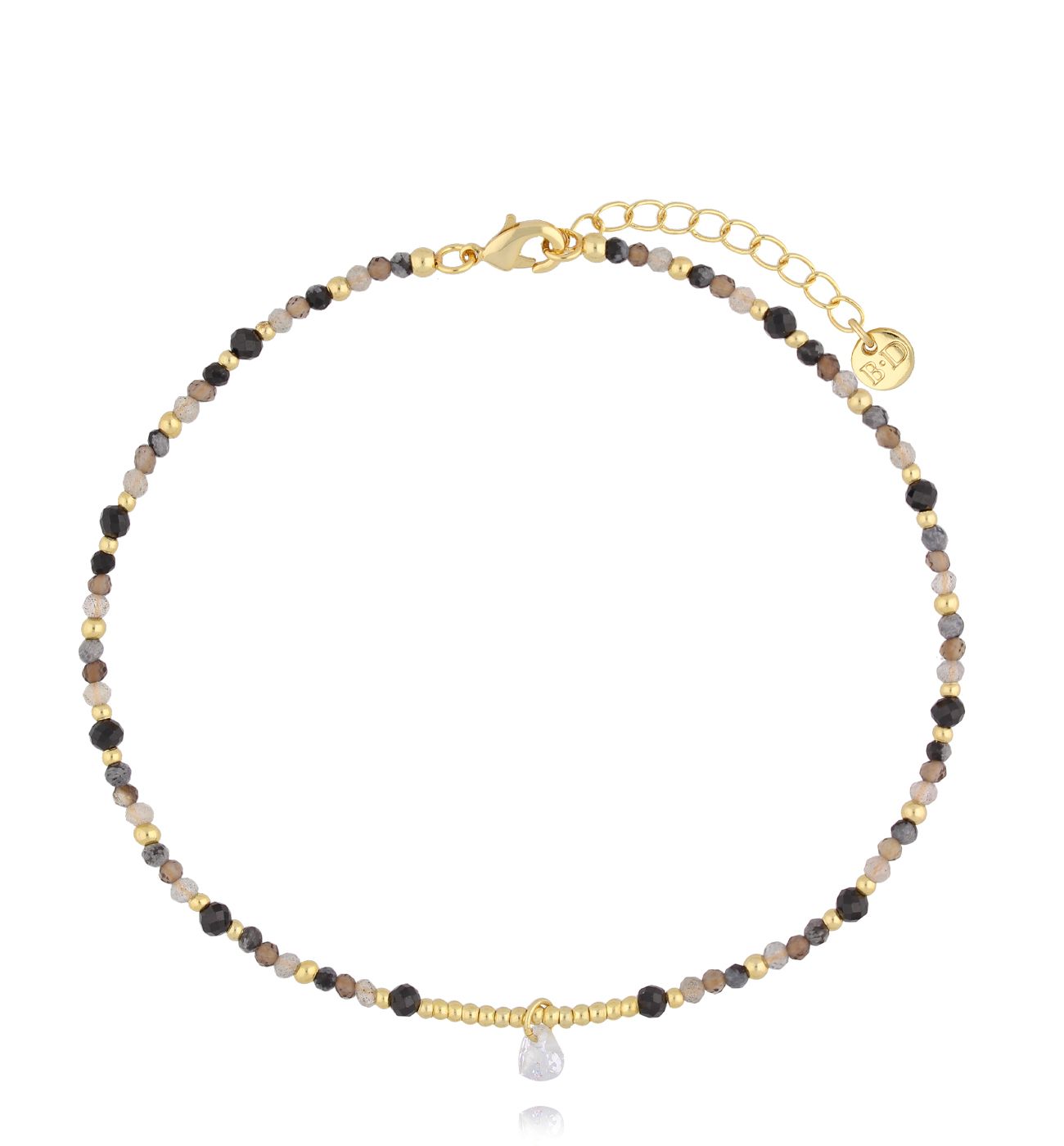 Bransoletka na nogę czarno szara BNSC0111