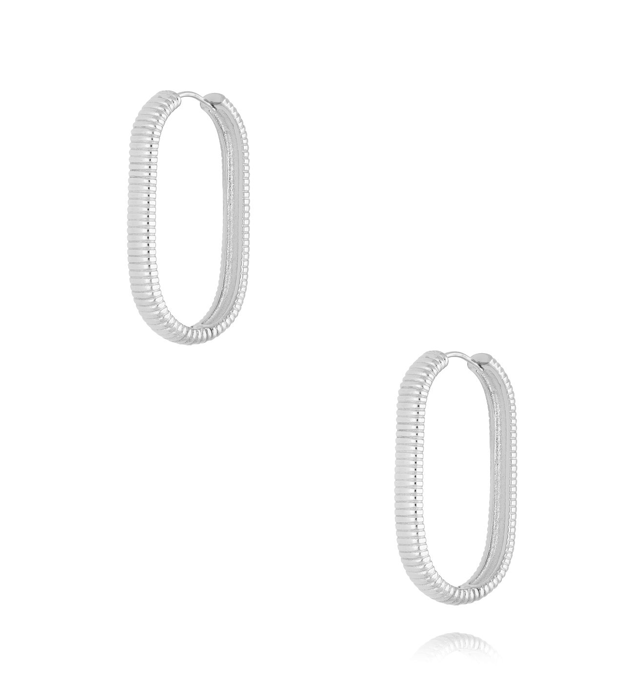 Kolczyki karbowane owalne srebrne Modern Fusion KSA2019