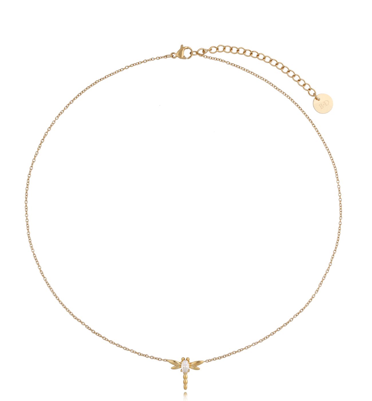 Naszyjnik złoty z ważką Magic Dragonfly NSA0394