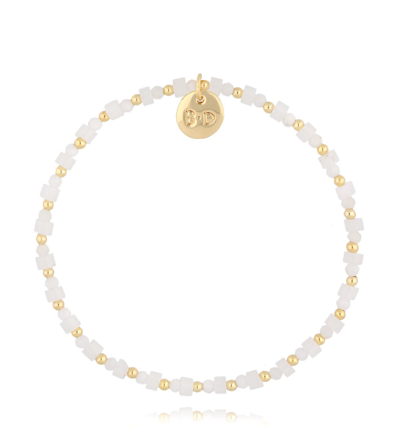 Bransoletka biała z kamieniami księżycowymi Milwiw - By Dziubeka