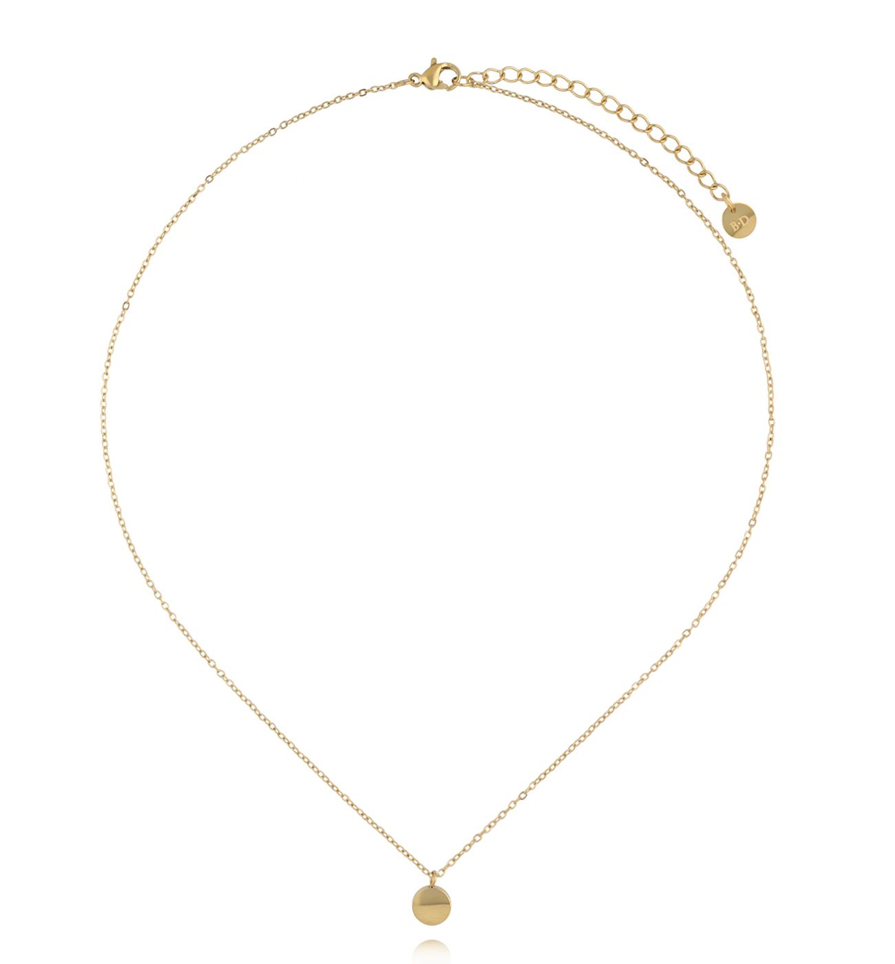 Naszyjnik z okrągłym dyskiem złoty NSA1491