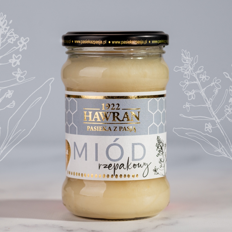Miód rzepakowy 380g - Pasieka z Pasją Hawran